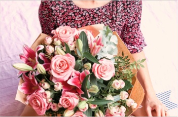 Woman holding a bouquet